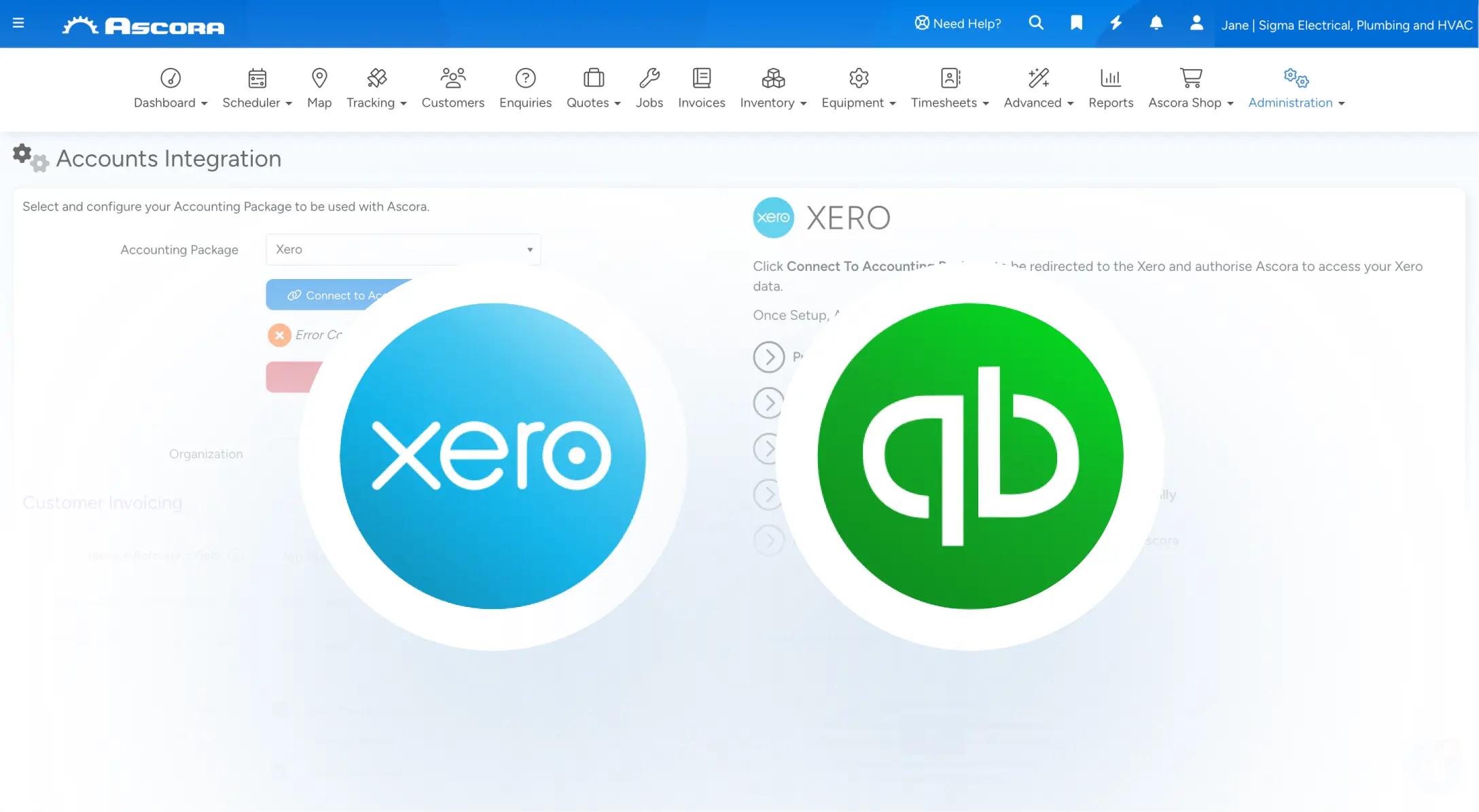 Native accounting integration feature.