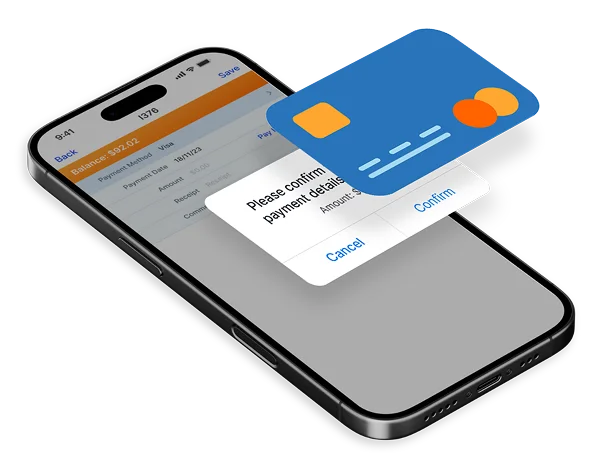 Smartphone showing a payment confirmation for a completed paint job.